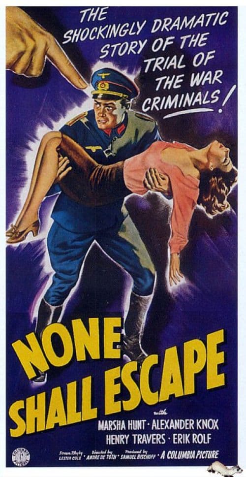 None Shall Escape 1944 Movie Poster canvas print