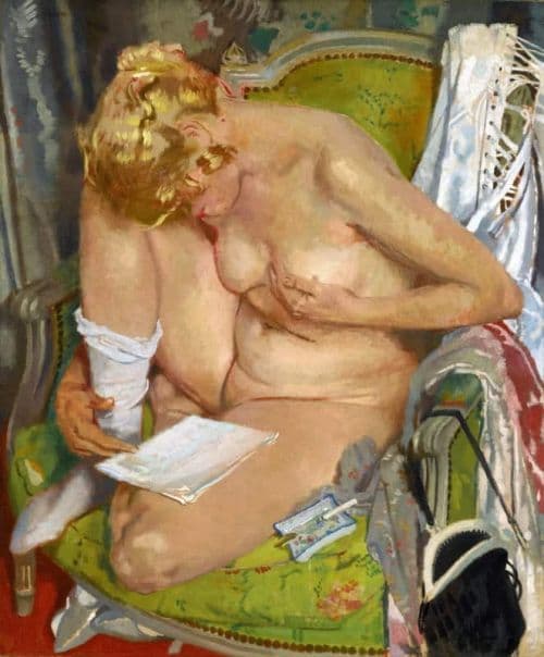 Orpen William Nude Girl Reading canvas print