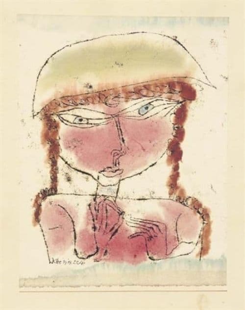 Paul Klee Red Girl With Yellow Pot Hat   1919 canvas print