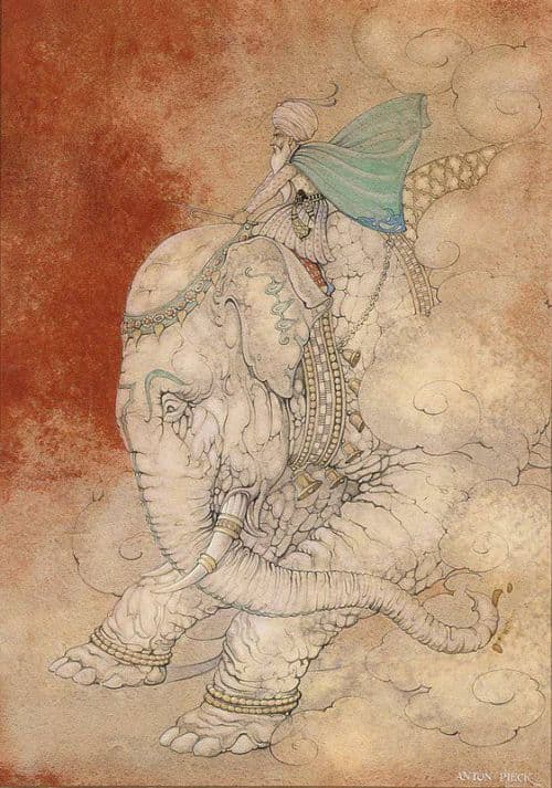 Pieck Anton Night The Story Of Hassan Al Bassri The Appearance Of Sheikh Abd Al Kadoes Riding A White Elephant canvas print