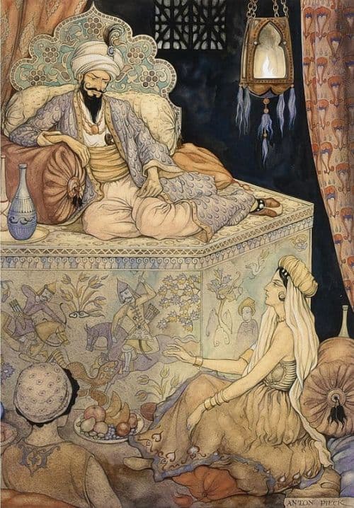 Pieck Anton The Story Telling Of Queen Scheherazade To King Shahryar canvas print