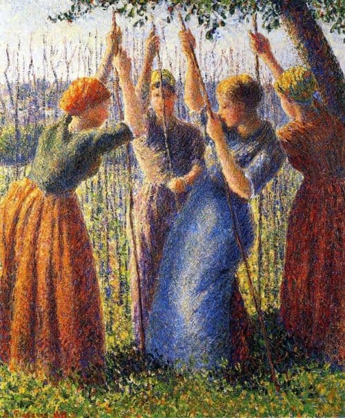 Pissarro Peasant Women Planting Stakes canvas print