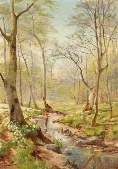 Pryn Harald A Creek In The Woods By On A Spring Day canvas print