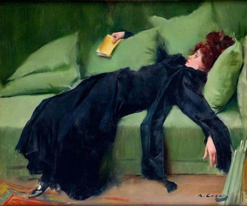 Ramon Casas Decadent Young Woman After The Ball - 1899 canvas print