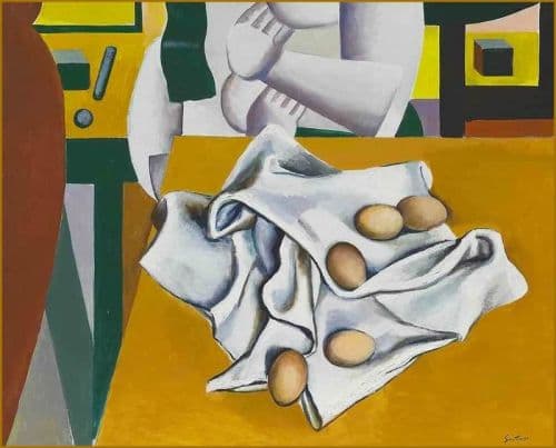 Renato Guttuso Eggs On Cloth And Homage To Leger canvas print