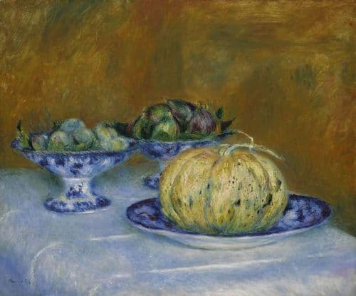 Renoir Pierre Auguste Nature Morte Au Melon Amandes Et Figues 1882 canvas print