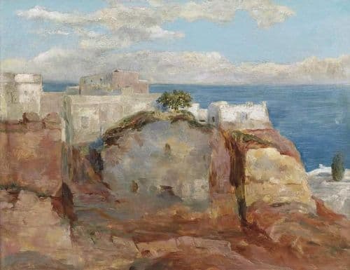 Richmond William Blake View Of A Village On The Edge Of The Mediterranean canvas print