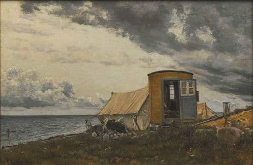 Ring Laurits Andersen View Of A Shore With The Artist S Wagon And Tent At Eno 1913 canvas print