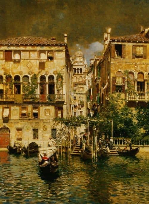 Ruben Santoro - Leaving A Residence On The Canal Grande canvas print