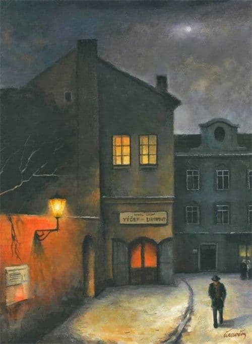 Schikaneder Jakub Old Prague Nocturne canvas print