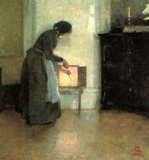 Schjerfbeck Helene At The Hearth canvas print