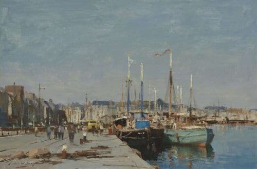 Seago Edward Boats In The Harbour Dieppe canvas print