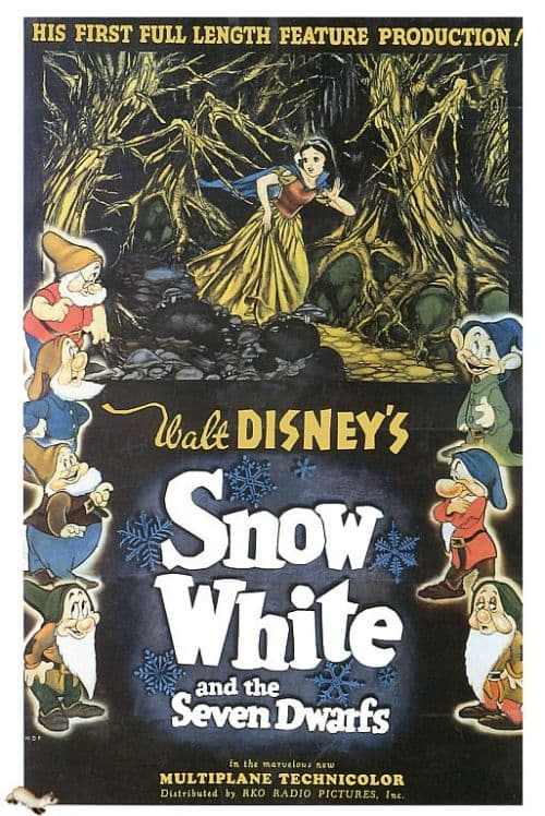 Snow White And The Seven Dwarfs 1937 Movie Poster canvas print