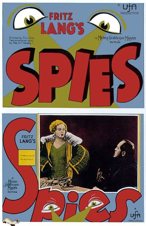 Spies 1928 Lobby Cards Movie Poster canvas print