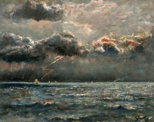Stevens Alfred Seascape With Stormy Weather canvas print