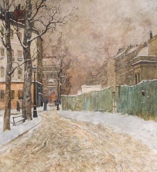 Thaulow Frits A Parisian Street Scene In Winter 1897 98 canvas print