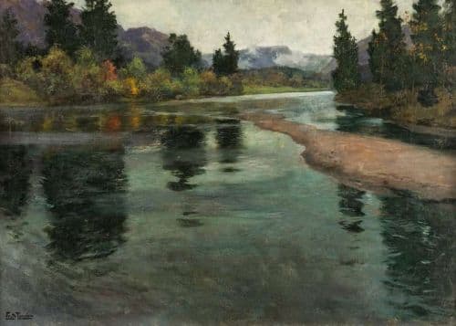 Thaulow Frits Norwegian River Landscape canvas print