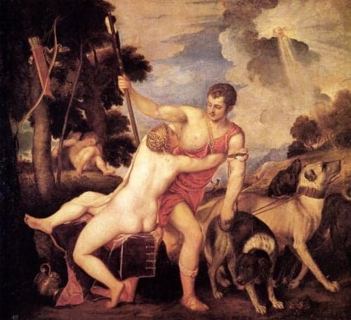 Titian Venus And Adonis canvas print