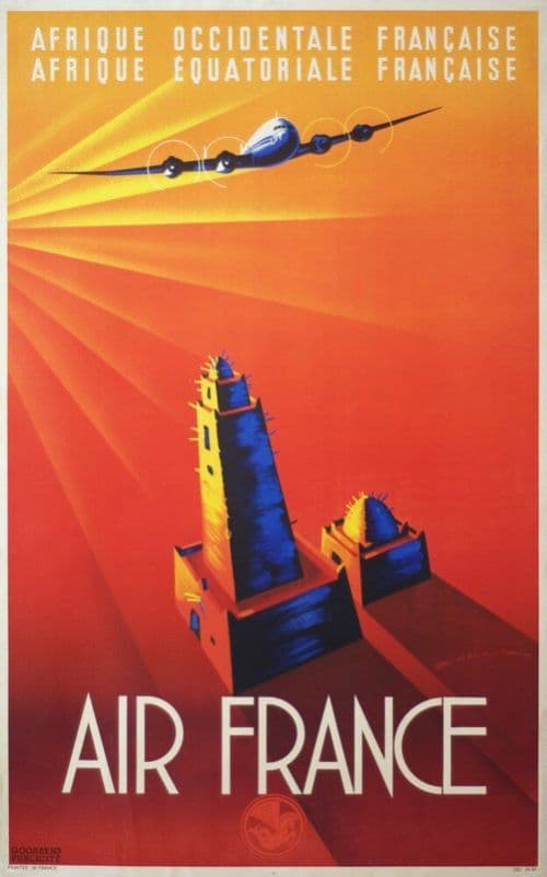 Travel Poster Afrique Air France canvas print