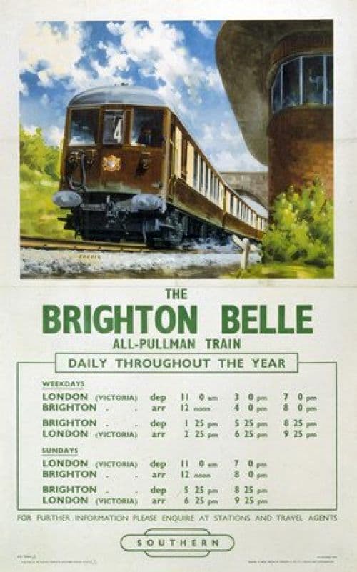 Travel Poster Brighton Belle canvas print