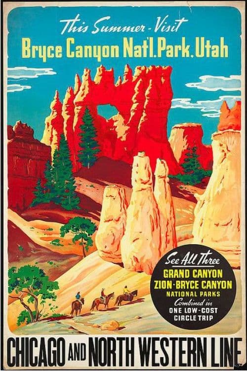 Travel Poster Bryce Canyon National Park canvas print