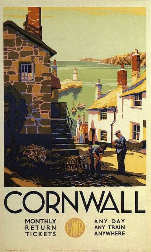 Travel Poster Cornwall Any Day Any Train canvas print