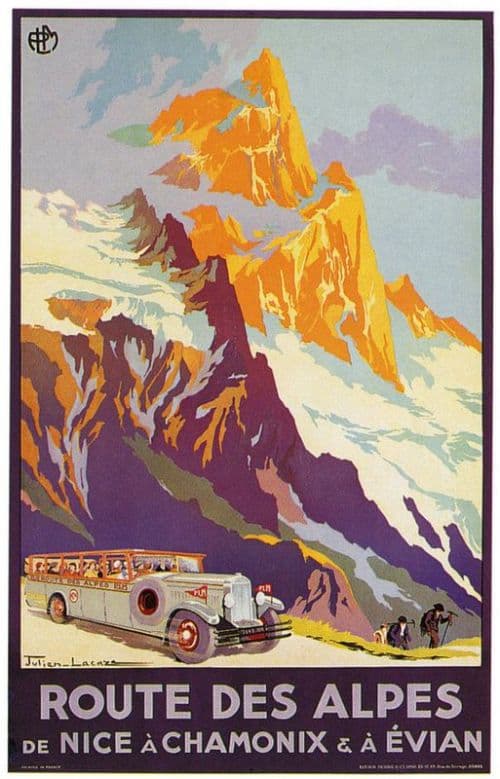 Travel Poster Route Des Alpes canvas print