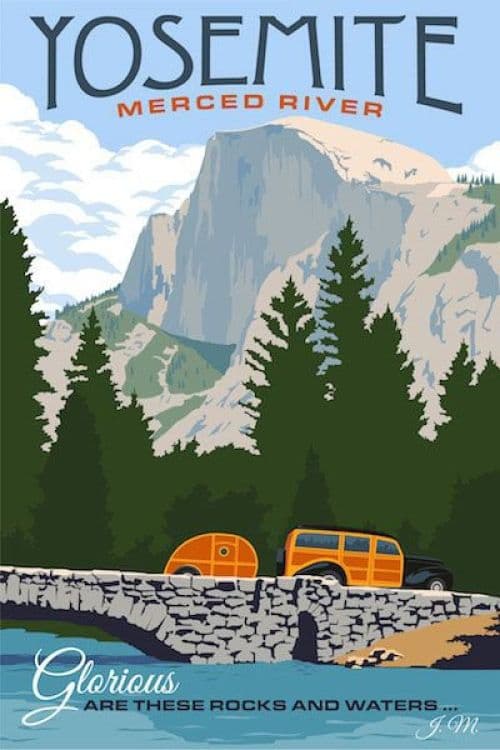 Travel Poster Yosemite canvas print