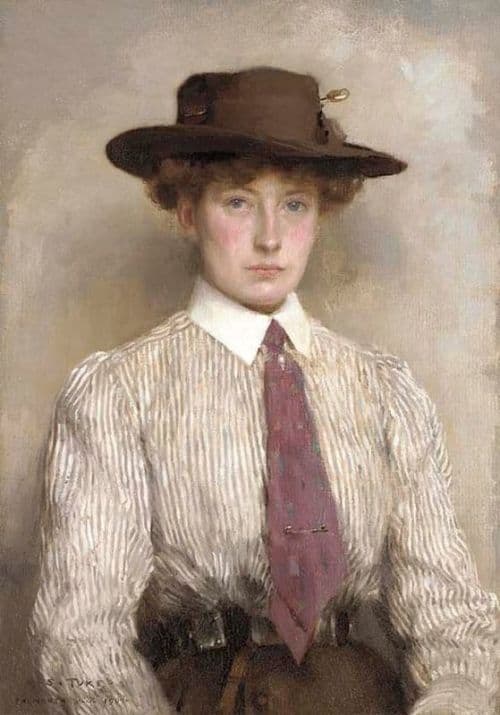 Tuke Henry Scott Portrait Of Ida Hamilton 1909 canvas print