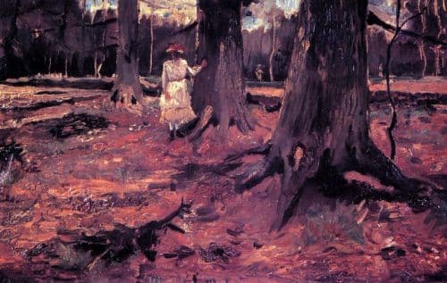Van Gogh Girl In White In The Woods canvas print