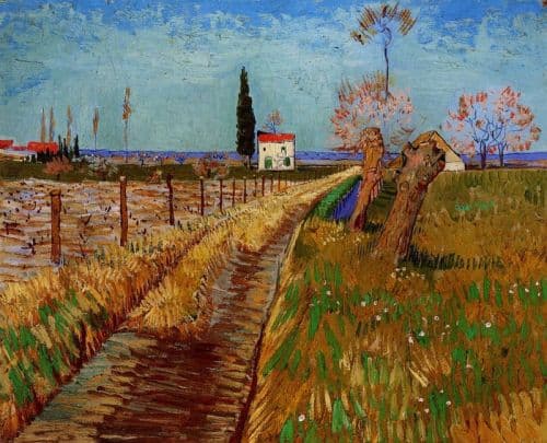 Van Gogh Path Through A Field With Willows canvas print