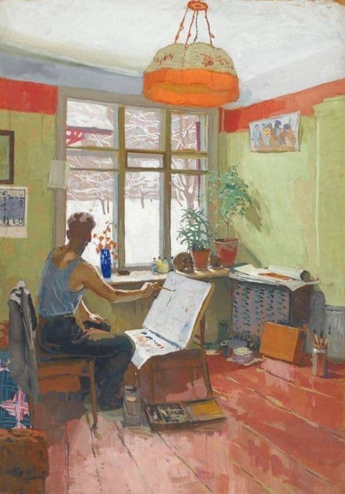 Viktor Y. Popkov Winter Studio - 1959 canvas print