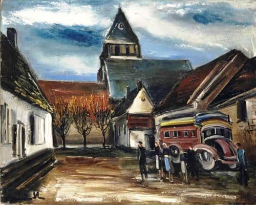 Vlaminck Maurice De Place De Village A L Autobus canvas print