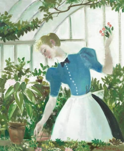 Zinkeisen The Girl In The Greenhouse canvas print