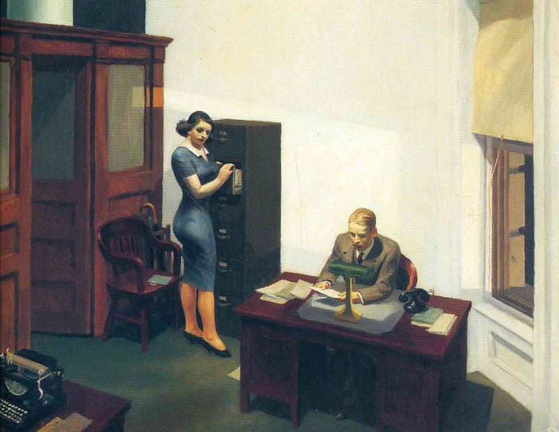 Hopper and Phil Lockwood, Office at night