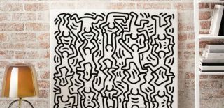 Keith Haring druckt auf Papier, gerahmt