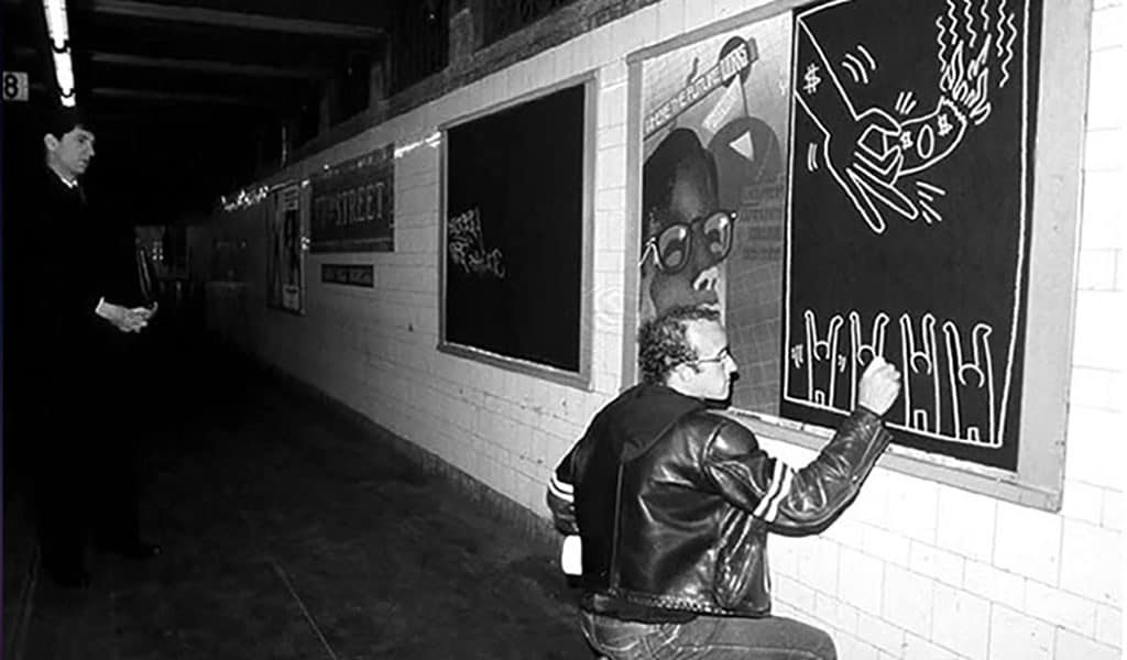 Keith Haring subway drawings