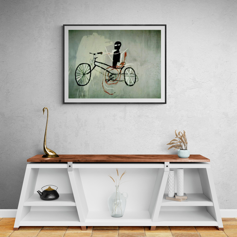 Cuadro Jm Basquiat El hombre de la bicicleta 1984