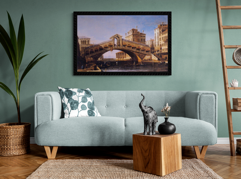 Canaletto Capriccio Of The Rialto Bridge With The Lagoon Beyond canvas print