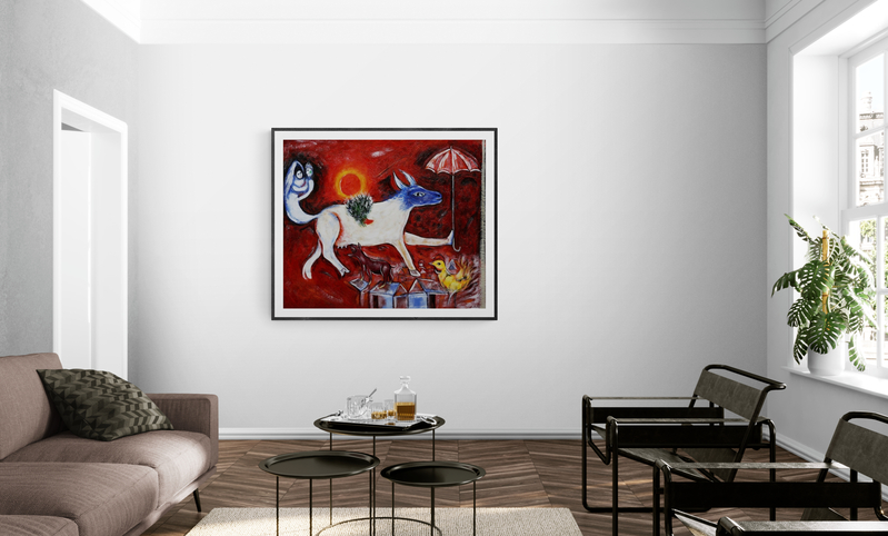 Marc Chagall Cow With Umbrella art print on canvas