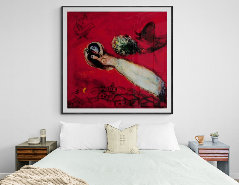 Marc Chagall The Lovers With Red Sky canvas print