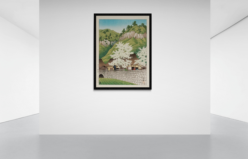 Kawase Hasui Cherry Trees At Kakise Bungo Province 1923 canvas print