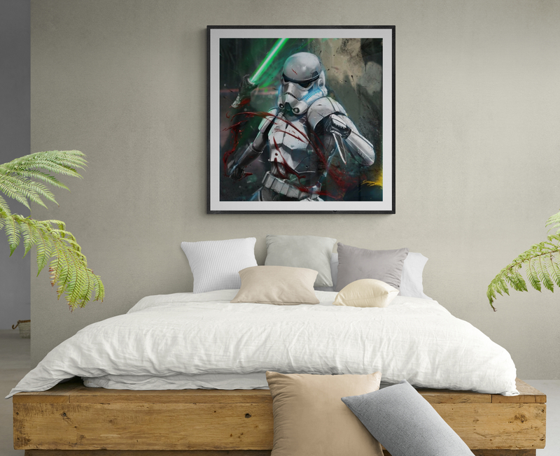 Star Wars Stormtrooper And Laser Saber canvas print