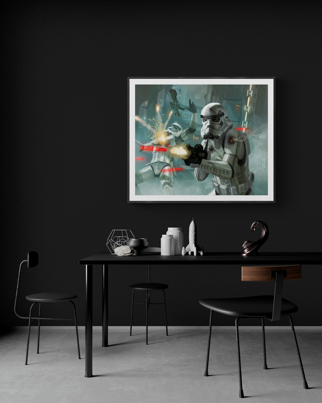 Stormtroopers Fighting canvas print
