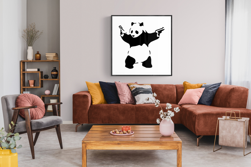 Banksy Panda With Guns canvas print
