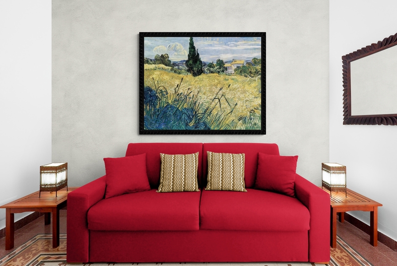 Van Gogh Green Wheat Field With Cypress canvas print