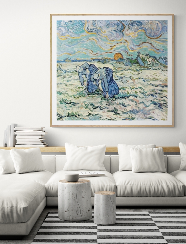 Van Gogh Two Digging A Grave In The Snow canvas print