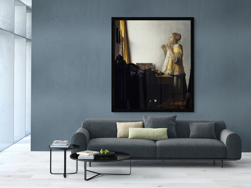 Vermeer Young Woman With A Pearl Necklace classic art print on canvas