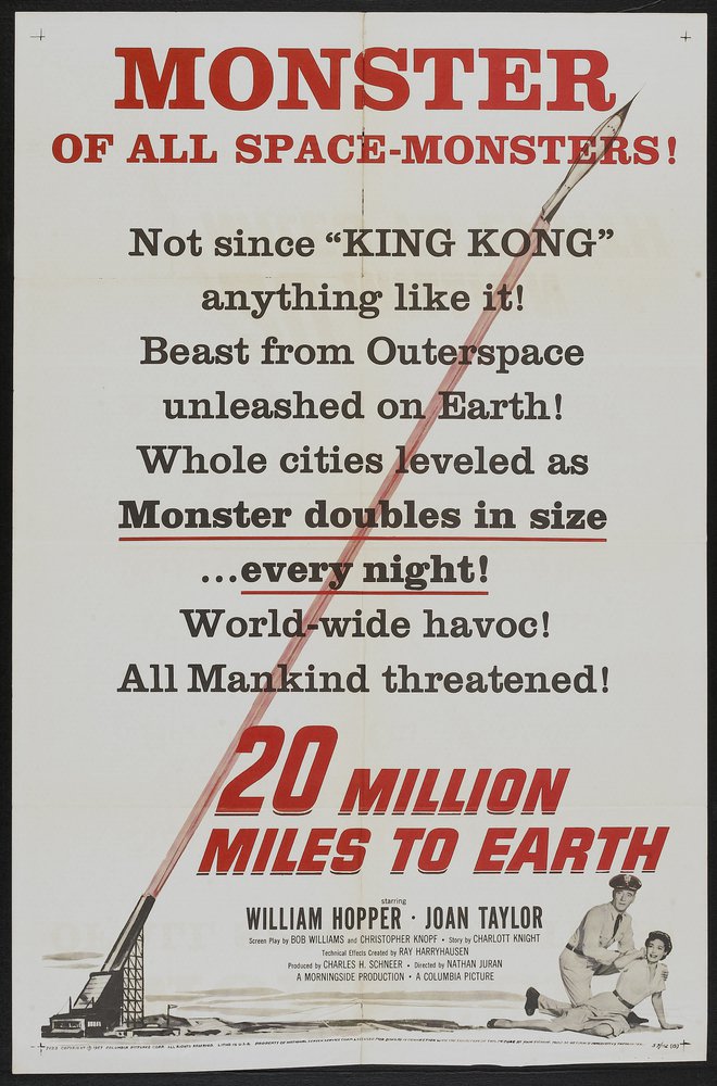 Tableaux sur toile, riproduzione del poster del film 20 Million Miles To Earth 03