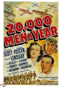20000 Men A Year 1939 영화 포스터 캔버스 프린트